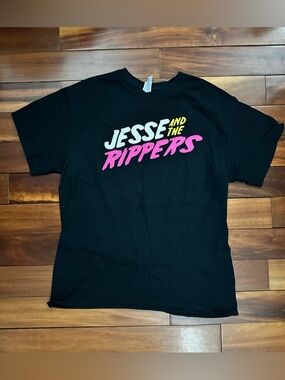 Jesse and The Rippers Black Graphic Tee, 100% Cotton